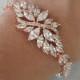 Rose Gold Bracelet, Swarovski Crystal Bridal Bracelet, Cubic Zirconia Wedding Bracelet - DE L'OR ROUGE