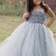 Grey Silver Flower Girl Tutu Dress  Tulle Dress Wedding Dress Birthday Dress Toddler Tutu Dress 1t 2t 3t 4t 5t