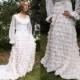 vintage edwardian white lace ruffled wedding gown dress