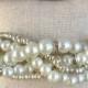 Braided cuff, ivory pearl bracelet, bridesmaids bracelet, pearl bracelet, statement bracelet, elegant bracelet, rhinestone and pearl, pearls