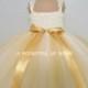 Ivory and Gold Flower Girl Dress, Ivory and Gold Tulle Dress, Long Gold Tulle Dress, Girls Ball Gown