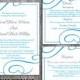 DIY Wedding Invitation Template Set Editable Word File Instant Download Elegant Printable Invitation Aqua Wedding Invitation Blue Invitation