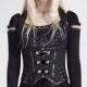 Black Stripe Gothic Military Uniform Vest for Women