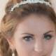 Pearl Rhinestone crown wedding silver crown bridal Headband - made to order