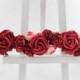 Red rose headpiece - flower crown - floral wreath - flower hair garland - floral headband