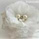 Ivory Wedding Flower Hair Piece, Rustic Wedding Hair Flower Bridal Accessories flower gofre Flower silk handmade.  Bridal Hair Piece Floral
