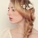 Flower branch headpiece, Bridal Hair Comb, Woodland wedding, Bridal hair comb, White flower hair comb, Floral headpiece - MUSE