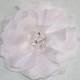 Silk Bridal Hair Flower Clip with Beaded Crystal and Pearl Center, 4 Inch Hair Flower, White or Ivory, Style 2011, Made to Order