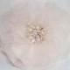 Bridal Hair Flower in Silk Organza with Crystal Pearl Center, 3 Inch Wedding Hair Clip, White or Ivory, Style 2049, Made to Order