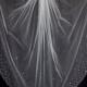 Wedding Veil with Crystal Edge and Scattered Crystals, Fingertip Length (40 inch) Crystal Bridal Veil, White or Ivory Veil, Style 1055