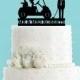 Custom Country Club Wedding Fancy Couple Acrylic Cake Topper (Man Holding Golf Club)