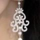 Wedding earrings, Bridal chandelier earrings, Bridal earrings, Pearl earrings, Crystal earrings, Rhinestone Earrings, Wedding jewelry