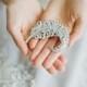 Bridal Brooch, Swarovski Crystal Wedding Brooch, Feather Wedding Brooch, Diamante Feather, Dress Embellishment