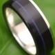 Lapiz Azul Wood Ring - Un Lado Asi - coyol seed and recycled silver ecofriendly wood wedding band, wooden wedding ring, lapis stone inlay