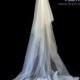 Long Wedding Veil, Radiance Veil, Royal Cathedral Veil, 2 Tier Wedding Veil, Cut Edge Veil, Made-to-Order Veil, Handmade Veil