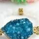 Druzy Bracelet Beaded Blue Stone Bracelet Gold Geode Bracelet Raw Crystal Bracelet Beaded Bracelet Agate Mineral Jewelry
