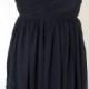 Black Short Sweetheart Bridesmaid Dress Knee-length Chiffon Black Strapless Bridesmaid Dress-Custom Dress