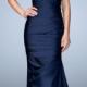 Zipper Sleeveless Dark Navy Floor Length Ruched Gray Appliques Mermaid Straps Lace Satin