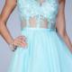 Blue A-line One Shoulder Short Length Full Back Tulle Chiffon Sleeveless Appliques Ruched