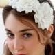Lace wedding headband, bridal headpiece, flower headband, wedding gift, flower girl - style 237