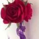 Royal red paper rose princess wand Flower girl wedding Queen of love hearts scepter red queen Fairy Wand Princess Scepter Birthday Party