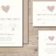 Recycled Wedding Invitations, Rustic Wedding, Heart and Arrow, Romantic Invitations, Invitation Suite, Illustrated Invitations, Blush Pink