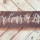 Rustic Wedding Sign, Here Comes the Bride, Ring Bearer Sign, Flower Girl Sign, Ceremony Decor 