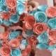 Medium Custom Handmade Paper Wedding Bouquet Bride or Bridesmaids Bouquet ANY COLORS Coral, Teal, Burlap