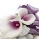 Lavender Picasso Calla Corsage - Real Touch Artificial Lavender Picasso Calla Lilies with a Satin Wrist band - Select Ribbon and Pin Colors