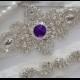 SALE - Wedding Garter Set, Bridal Garter Set, Vintage Wedding, Ivory Lace Garter, Purple Wedding Garter - Style 100D