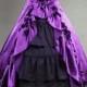 Classic Purple and Black Short Sleeves Bow Gothic Victorian Dress