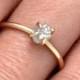 1 CT. Rough Cut Diamond Engagement Ring Fashioned in 10k Yellow Gold, Solitaire Engagement Ring with Rough Diamond in Prong Setting