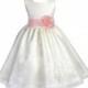Choice of color sash/Wedding Floral Lace Overlay ivory flower girl dress toddler baby bridesmaid easter size 6-9m 12-18m 2 4 6 8 10 12 
