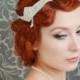 Bridal headband, flapper head peice, 1920s bride, wedding hair accessories - nostalgia