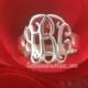 monogram ring custom personalized in sterling silver, jewelry with your initials personal creation