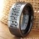 Tungsten Music Wedding Band Favorite Song Black And White Tungsten Ring Any Music Sheet Laser Engraving Band His Hers Customized Music Ring