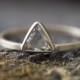 Natural Rose Cut Clear-White Trillion Diamond Ring