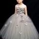 Silver gray flower girl dress/ Silver tulle dress (many colors available: white, aqua, peach&coral, lavender, yellow... )