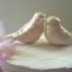 Ivory Love Birds Ivory Wedding Cake Topper Ivory Wedding Ceramic Birds Home Decor Wedding Favors