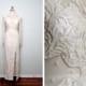 Peek-a-Boo Pearl Beaded Lace Dress // Ivory Vintage Wedding Gown // Pearl Beaded Wedding Dress