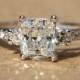 Certified - 1.50 carats - RADIANT cut Diamond Engagement Ring - 14k White gold-  weddings - brides - Bp018