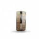 Beech wood and stainless steel ring unisex wood ring