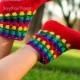 Girlfriend gift Crochet Boots Women Homemade Slippers Joy Rainbow Crocheted Slippers Women Fashion Shoes Gifts for her Green Trending Items