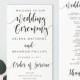 Instant Download Printable Wedding Program-Editable PDF-DIY Template-Digital Calligraphy Template-Printable Wedding Program-#SN022_P