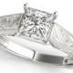 Princess Cut Diamond Engagement Ring, Princess Cut Diamond Ring, Vintage Diamond Engagement Ring, Antique Diamond Engagement Ring,