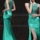 Green Sexy Evening Dress 2016 New Slim Fishtail Hollow High-slit Dress Long Nightclub Bar Dress