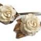 Wedding Jewelry Cream Flower Hairpins Bridal Hair Accessories BSK Vintage Inspired Hairpiece