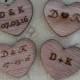 100 BLOCK FONT Custom Engraved Wood Hearts 1" - Rustic Wedding Decor - Table Confetti - Wooden Hearts - Wedding Invitations