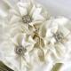 Roses with Rhinestone Silk Clutch, wedding clutch, wedding bag, bridesmaid clutch, Bridal clutch, Purse for wedding