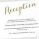 Wedding Reception invitation template DIY "Gold Glitter" Printable reception card Digital wedding card  YOU EDIT Word download